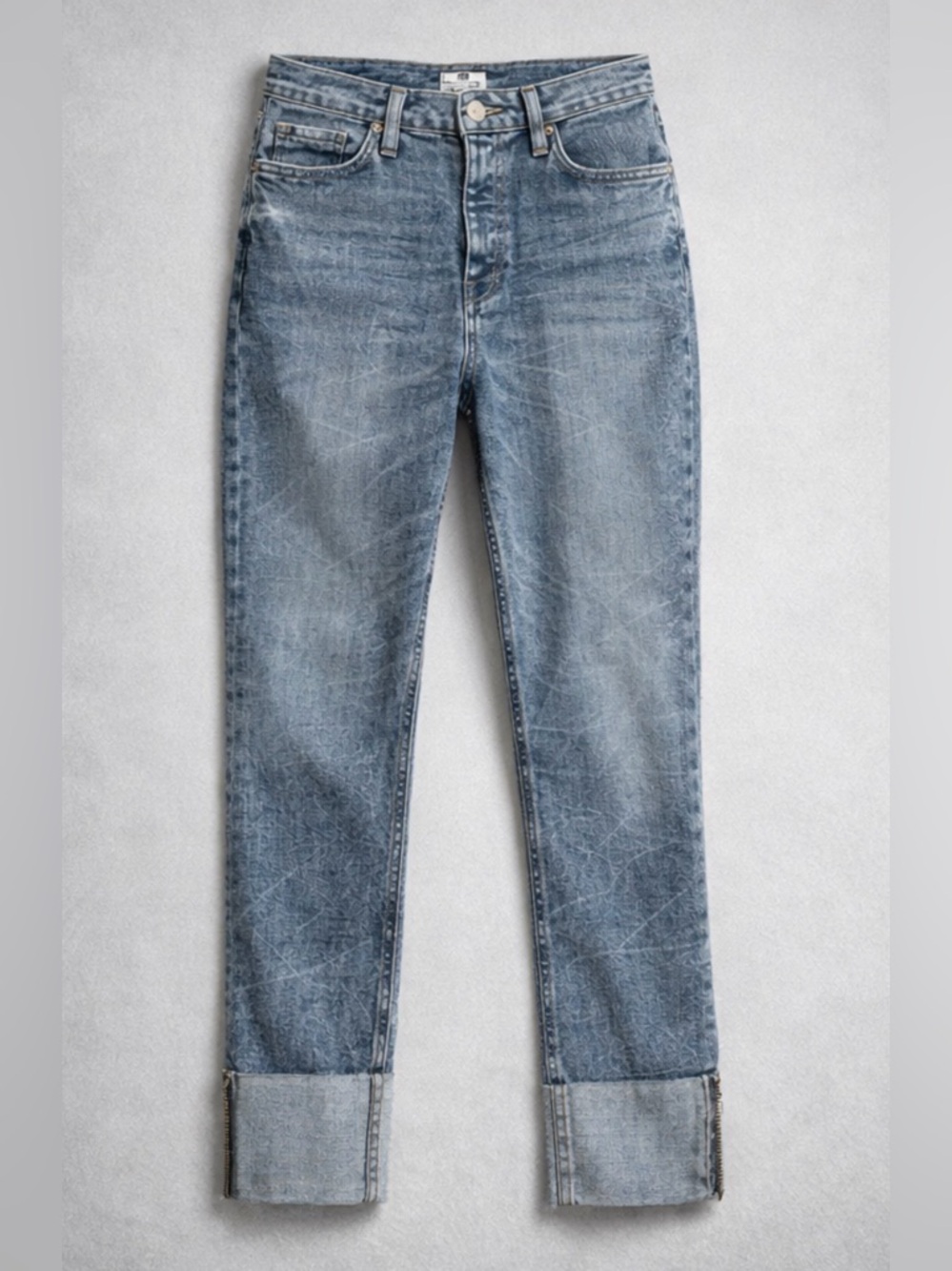 HUDSON Holly High Rise Straight Ankle Jeans Mineral Wash Acid Wash Frayed Hem 31